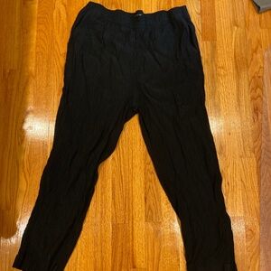 Madewell Black Crinkle Wide-Leg Pull-On Pants – Size XL